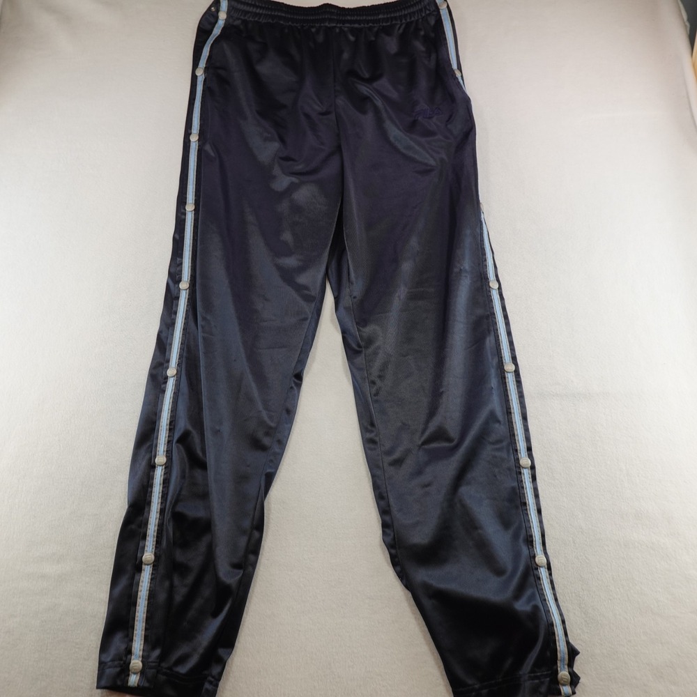 Fila Track Pants Mens XL Blue Snap Off Basketball Workout Joggers Sweatpants